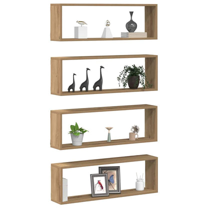 Wandregal 4 pcs Artisan-Eiche 80 x 15 x 26 cm Holzwerkstoff
