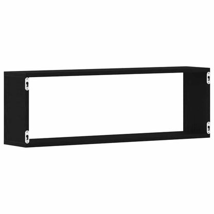 Wandregal mit Regal 2 pcs Schwarz Eichen-Optik 80 x 15 x 26 cm