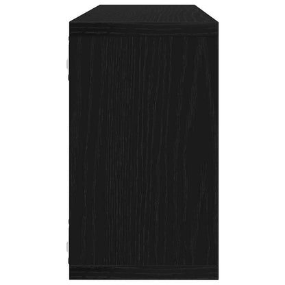 Wandregal mit Regal 2 pcs Schwarz Eichen-Optik 80 x 15 x 26 cm