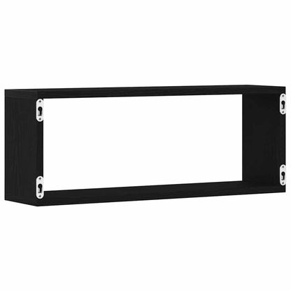 Wandregale mit Regal 2 pcs Schwarz Eichen-Optik 60 x 15 x 23 cm