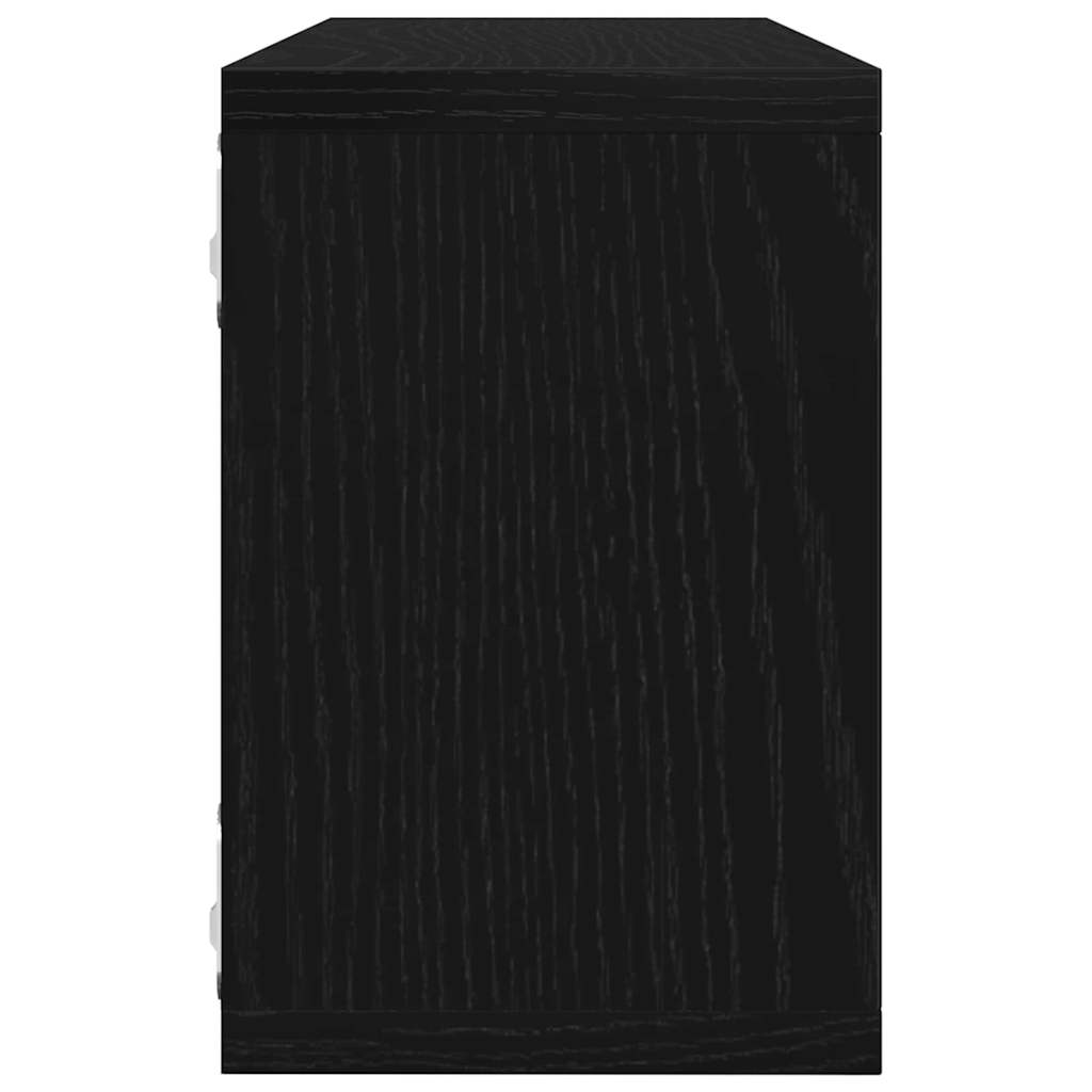 Wandregale mit Regal 2 pcs Schwarz Eichen-Optik 60 x 15 x 23 cm