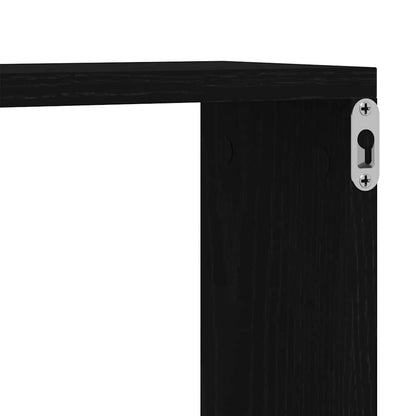 Wandregal Schwarz Eichen-Optik 78 x 15 x 92 cm Holzwerkstoff