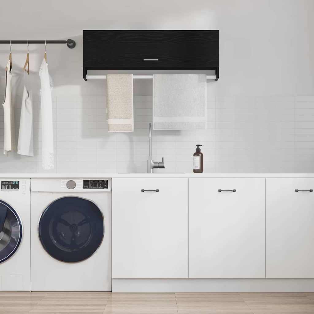 Kleiderschrank Schwarz Eichen-Optik 100 x 32,5 x 35 cm