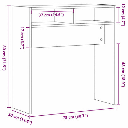 Konsolentisch Schwarz Eichen-Optik 78 x 30 x 80 cm