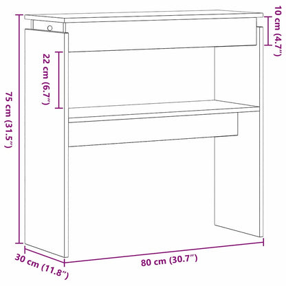 Konsolentisch Schwarz Eichen-Optik 80 x 30 x 80 cm