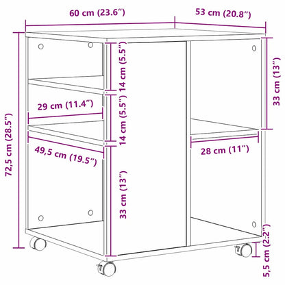 Aufbewahrungsschrank Schwarz Eichen-Optik 60 x 53 x 72,5 cm