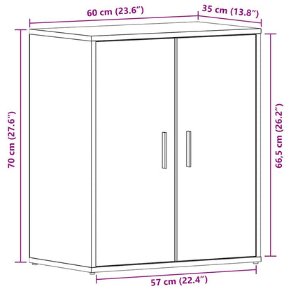 Schuhschrank Schwarz Eichen-Optik 60 x 35 x 70 cm Holzwerkstoff