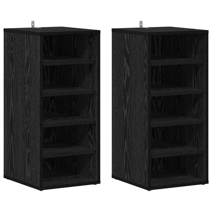 Schuhschrank 2 pcs Schwarze Eiche 32 x 35 x 70 cm Holzwerkstoff