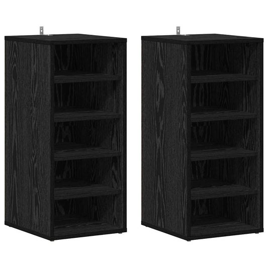 Schuhschrank 2 pcs Schwarze Eiche 32 x 35 x 70 cm Holzwerkstoff