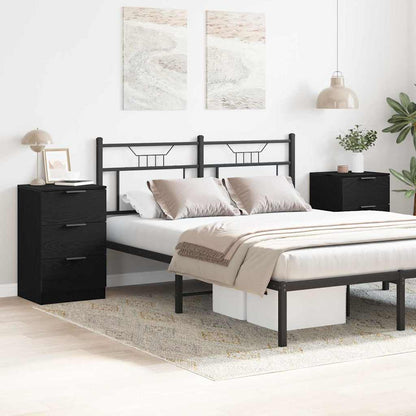 Nachttisch 2 pcs Schwarz Eichen-Optik 40 x 65 x 65 cm