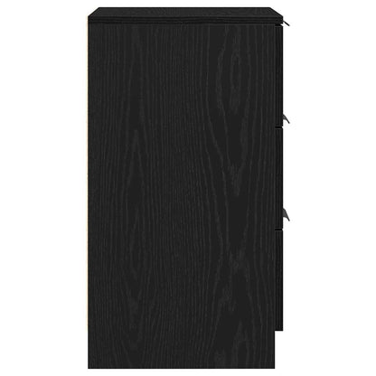 Nachttisch 2 pcs Schwarz Eichen-Optik 40 x 65 x 65 cm