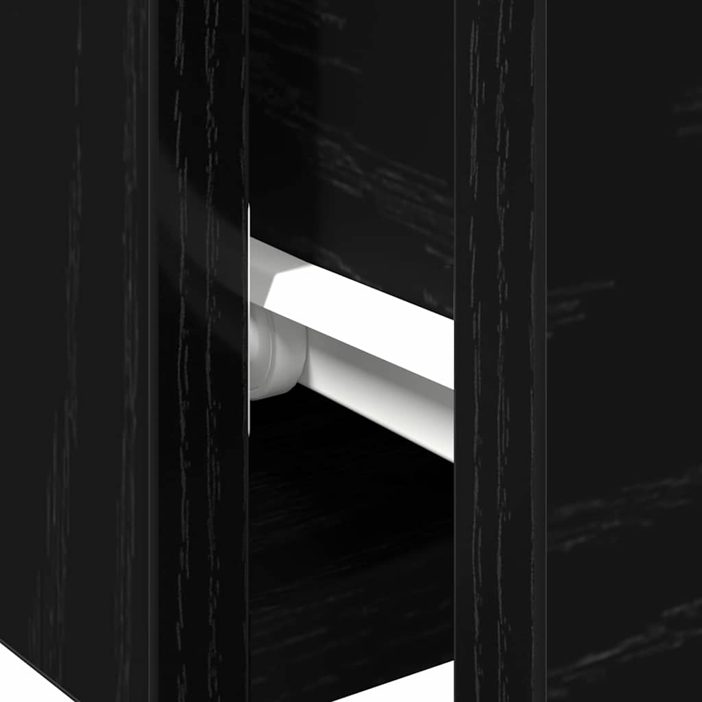 Wandschrank Schwarz Eichen-Optik 68 x 30 x 20 cm Holzwerkstoff