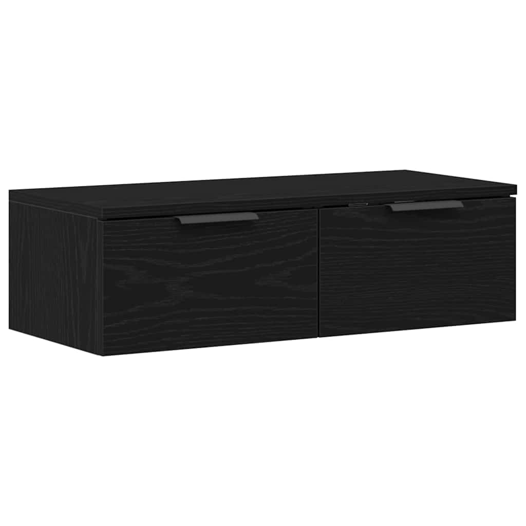 Wandschrank Schwarz Eichen-Optik 68 x 30 x 20 cm Holzwerkstoff