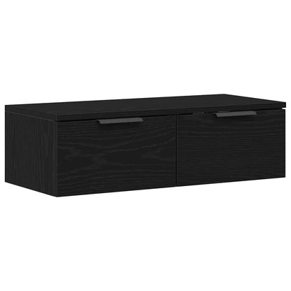 Wandschrank Schwarz Eichen-Optik 68 x 30 x 20 cm Holzwerkstoff