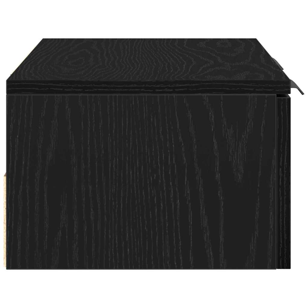 Wandschrank Schwarz Eichen-Optik 68 x 30 x 20 cm Holzwerkstoff