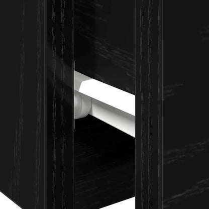 Wandschrank Schwarz Eichen-Optik 102 x 30 x 20 cm Holzwerkstoff