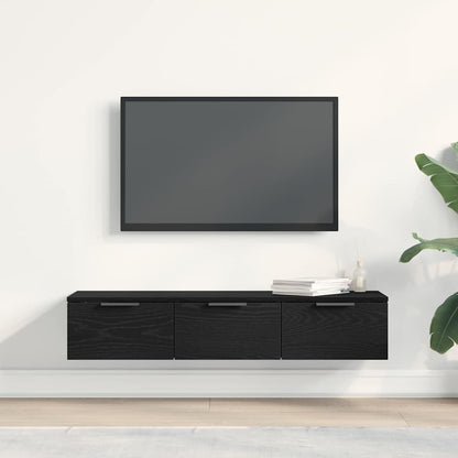 Wandschrank Schwarz Eichen-Optik 102 x 30 x 20 cm Holzwerkstoff