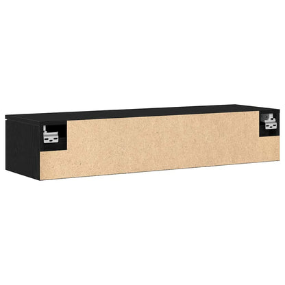 Wandschrank Schwarz Eichen-Optik 102 x 30 x 20 cm Holzwerkstoff