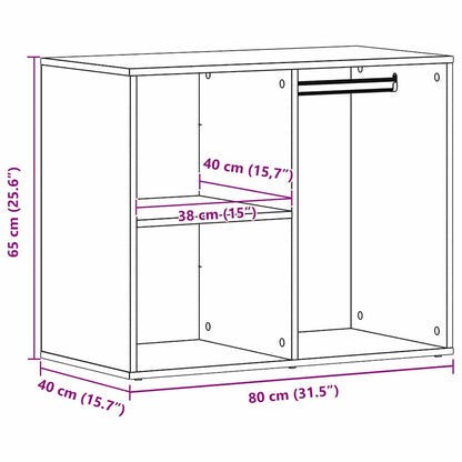 Kosmetikschrank mit Regal Schwarz Eichen-Optik 80 x 40 x 65 cm