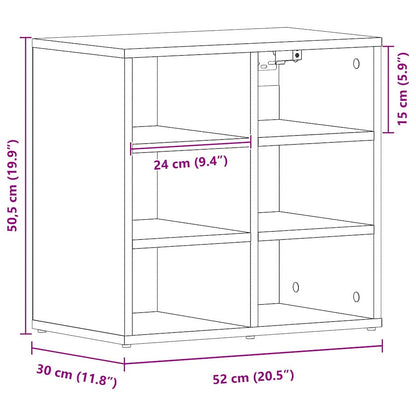 Schuhschrank mit Regal 2 pcs Schwarze Eiche 52 x 30 x 50.5 cm