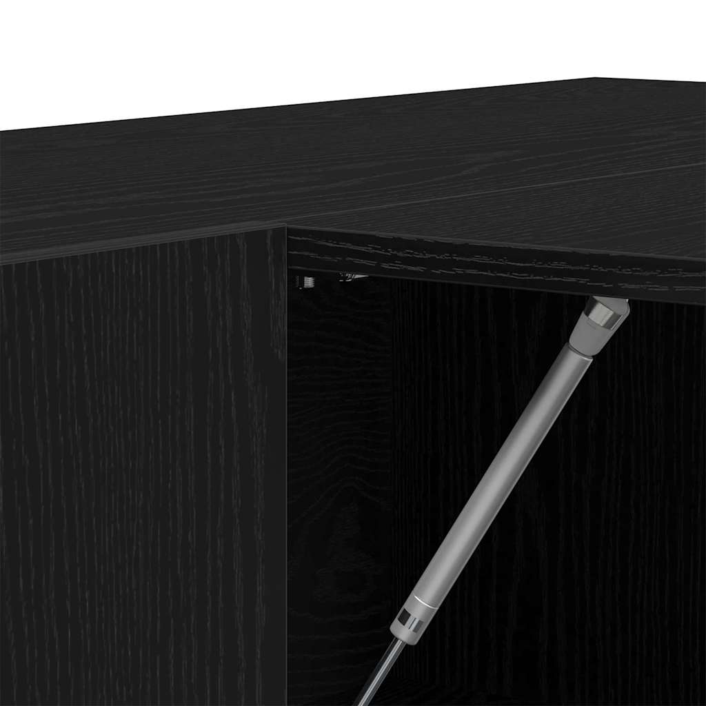 Flurschrank mit Regal Schwarz Eichen-Optik 97,5 x 37 x 99 cm