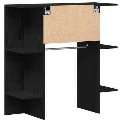 Flurschrank mit Regal Schwarz Eichen-Optik 97,5 x 37 x 99 cm