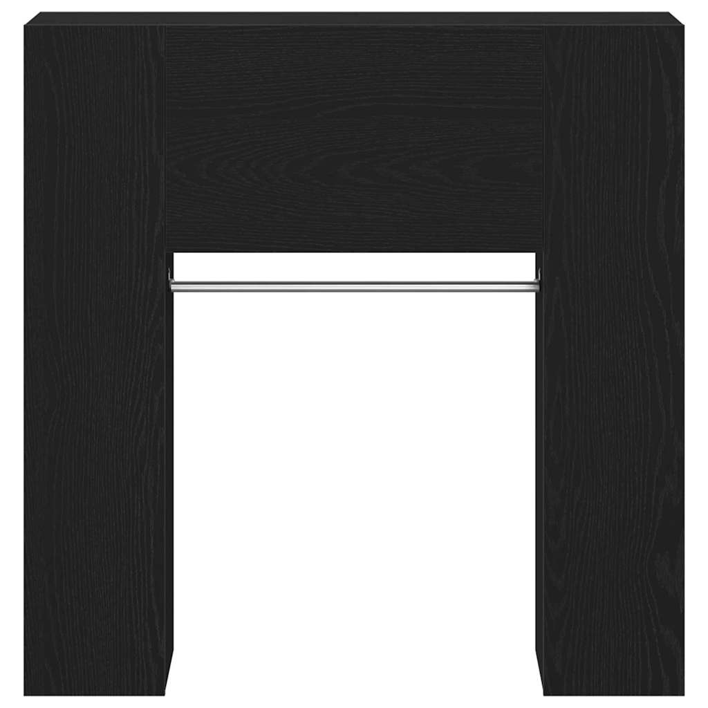 Flurschrank mit Regal Schwarz Eichen-Optik 97,5 x 37 x 99 cm