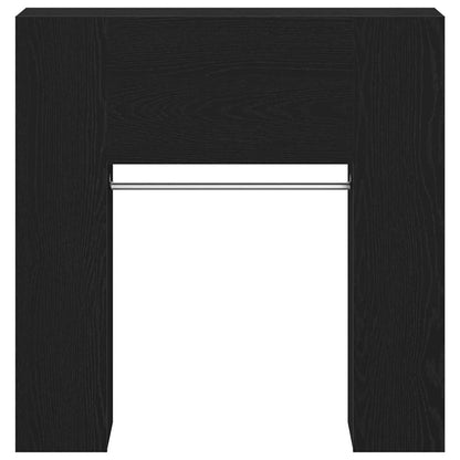 Flurschrank mit Regal Schwarz Eichen-Optik 97,5 x 37 x 99 cm