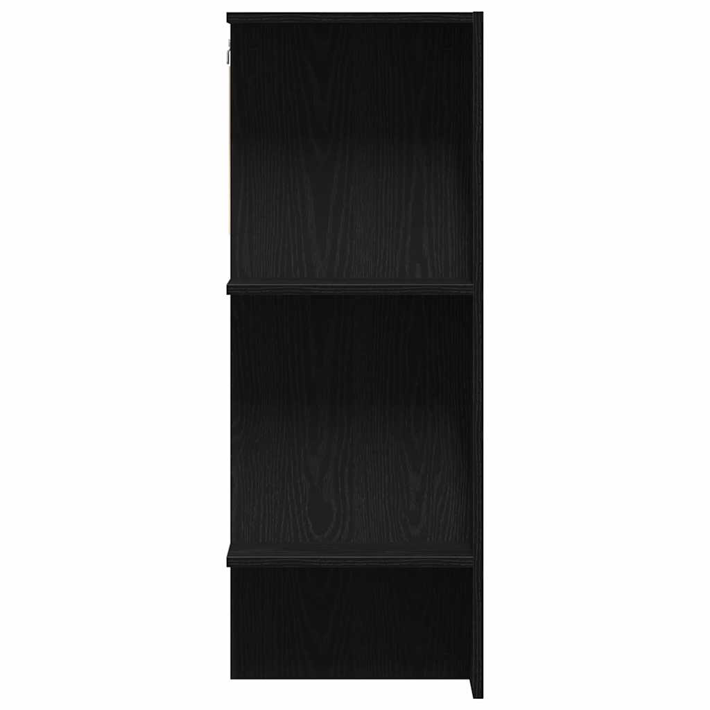 Flurschrank mit Regal Schwarz Eichen-Optik 97,5 x 37 x 99 cm