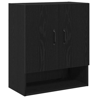 Wandschrank Schwarz Eichen-Optik 60 x 30 x 70 cm Holzwerkstoff