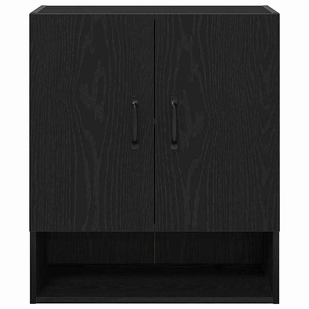 Wandschrank Schwarz Eichen-Optik 60 x 30 x 70 cm Holzwerkstoff