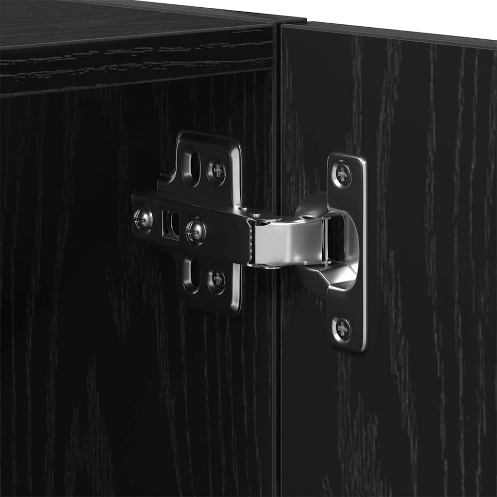 Wandschrank Schwarz Eichen-Optik 60 x 30 x 60 cm Holzwerkstoff