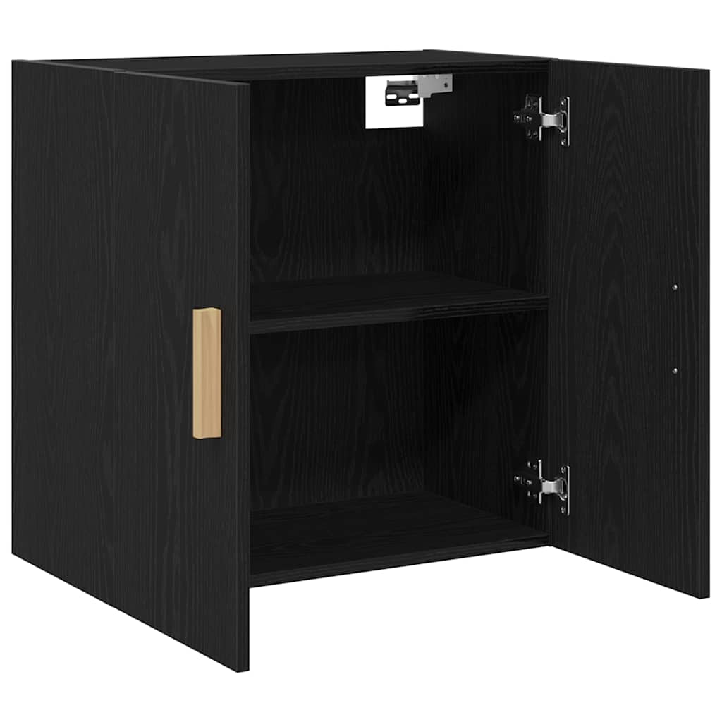 Wandschrank Schwarz Eichen-Optik 60 x 30 x 60 cm Holzwerkstoff