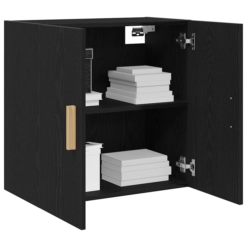 Wandschrank Schwarz Eichen-Optik 60 x 30 x 60 cm Holzwerkstoff