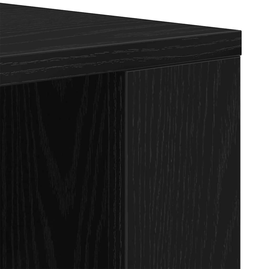 Wandschrank Schwarz Eichen-Optik 80 x 33 x 80 cm Holzwerkstoff