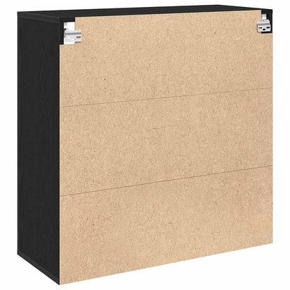 Wandschrank Schwarz Eichen-Optik 80 x 33 x 80 cm Holzwerkstoff