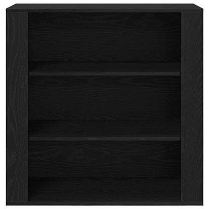 Wandschrank Schwarz Eichen-Optik 80 x 33 x 80 cm Holzwerkstoff