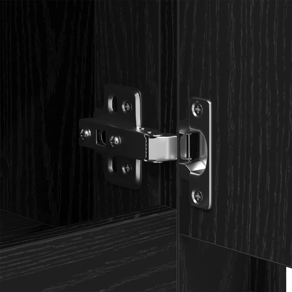 Sideboard Schwarz Eichen-Optik 102 x 35 x 60 cm Holzwerkstoff