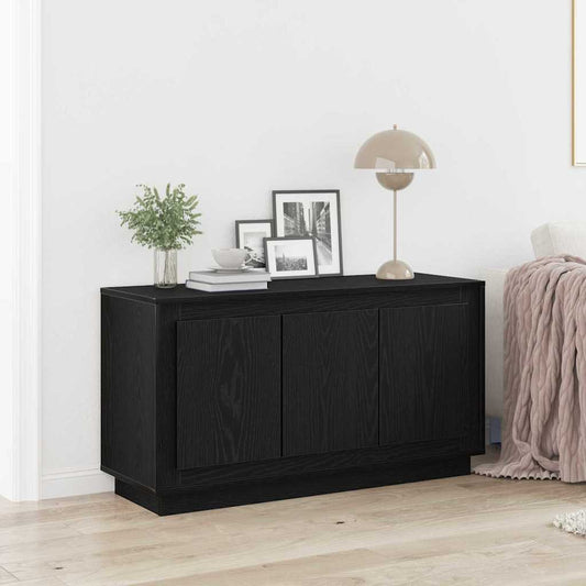 Sideboard Schwarz Eichen-Optik 102 x 35 x 55 cm Holzwerkstoff