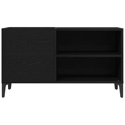 Schallplattenschrank Schwarz Eichen-Optik 84,5 x 38 x 48 cm