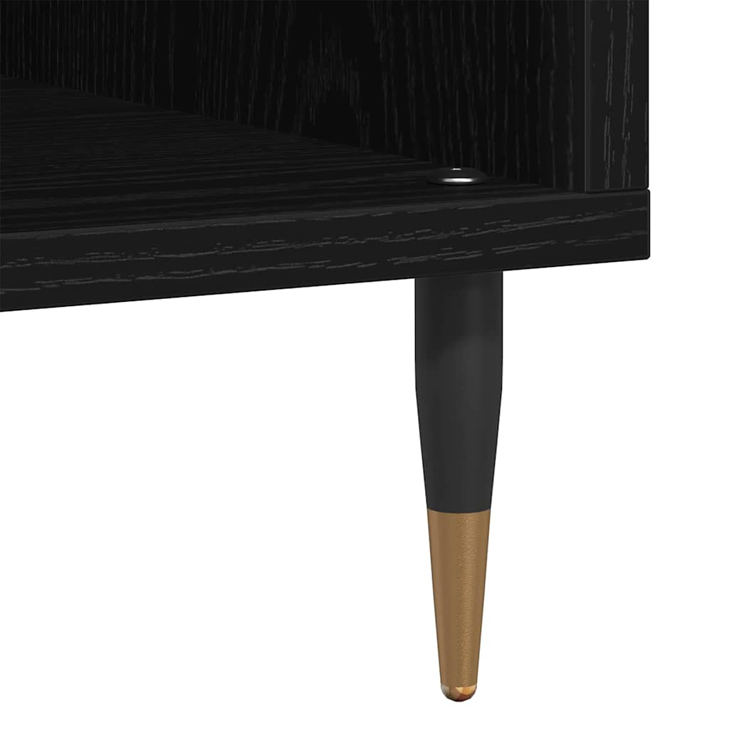 Schallplattenschrank Schwarz Eichen-Optik 100 x 38 x 48 cm