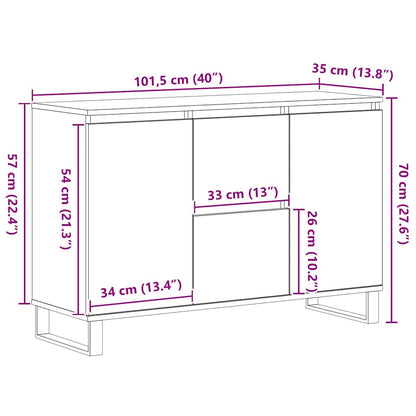 Sideboard Schwarze Eiche 101,5 x 35 x 70 cm Holzwerkstoff