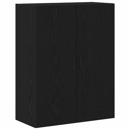 Wandmontierter Schrank Schwarz Eichen-Optik 69,5 x 34 x 90 cm