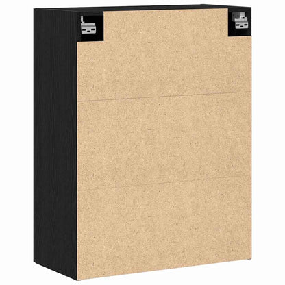 Wandmontierter Schrank Schwarz Eichen-Optik 69,5 x 34 x 90 cm