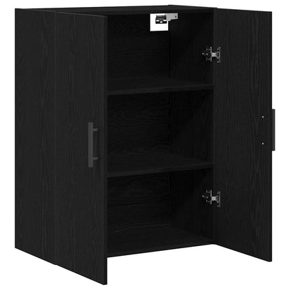 Wandmontierter Schrank Schwarz Eichen-Optik 69,5 x 34 x 90 cm