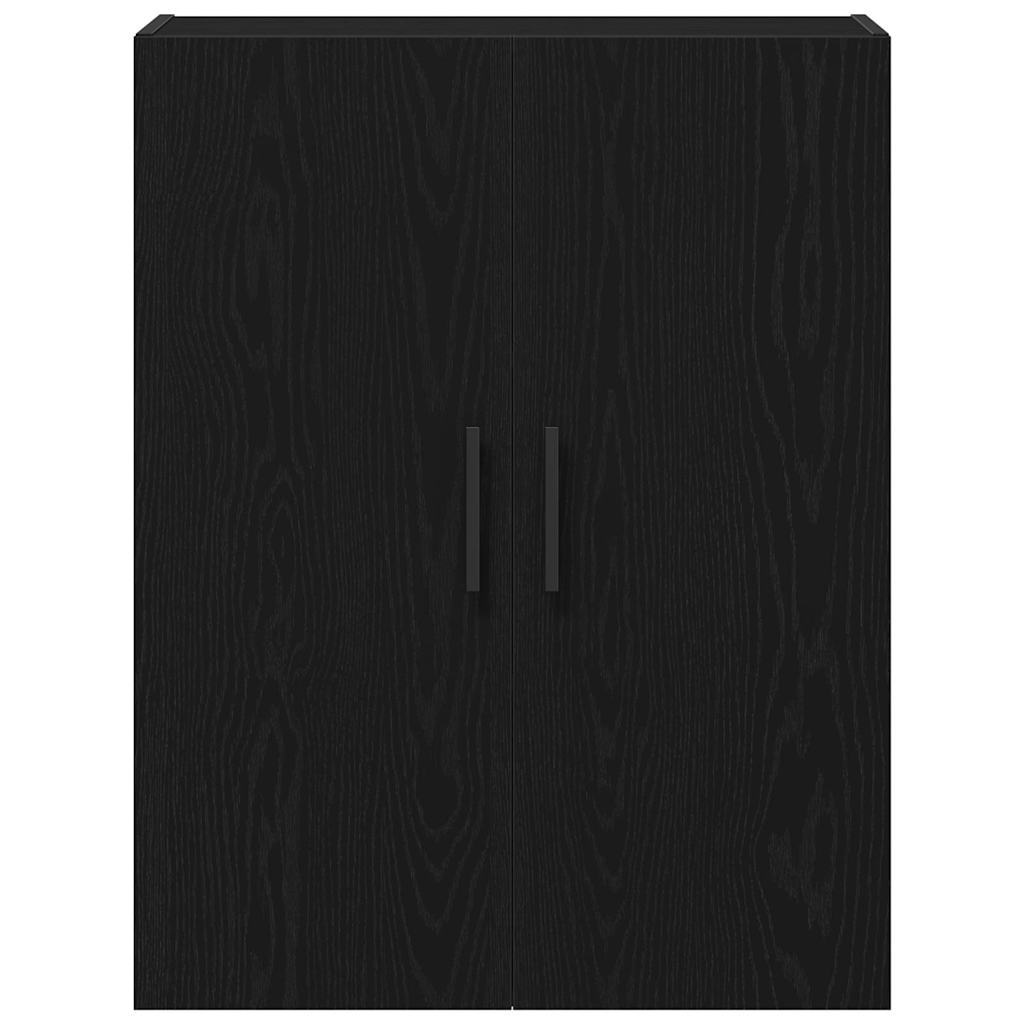 Wandmontierter Schrank Schwarz Eichen-Optik 69,5 x 34 x 90 cm