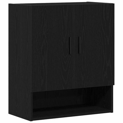 Wandmontierter Schrank Schwarz Eichen-Optik 60 x 31 x 70 cm
