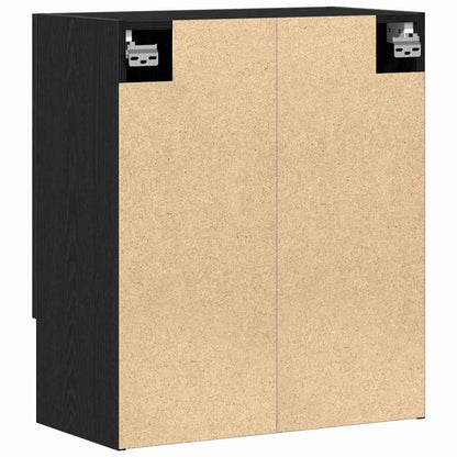 Wandmontierter Schrank Schwarz Eichen-Optik 60 x 31 x 70 cm