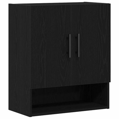 Wandmontierter Schrank Schwarz Eichen-Optik 60 x 31 x 70 cm
