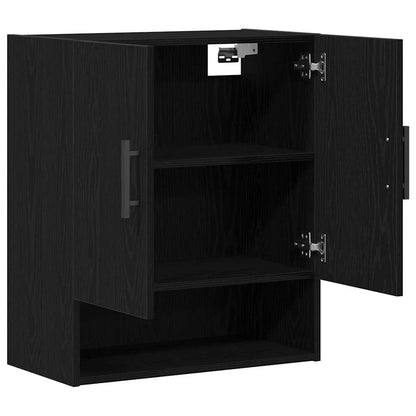 Wandmontierter Schrank Schwarz Eichen-Optik 60 x 31 x 70 cm